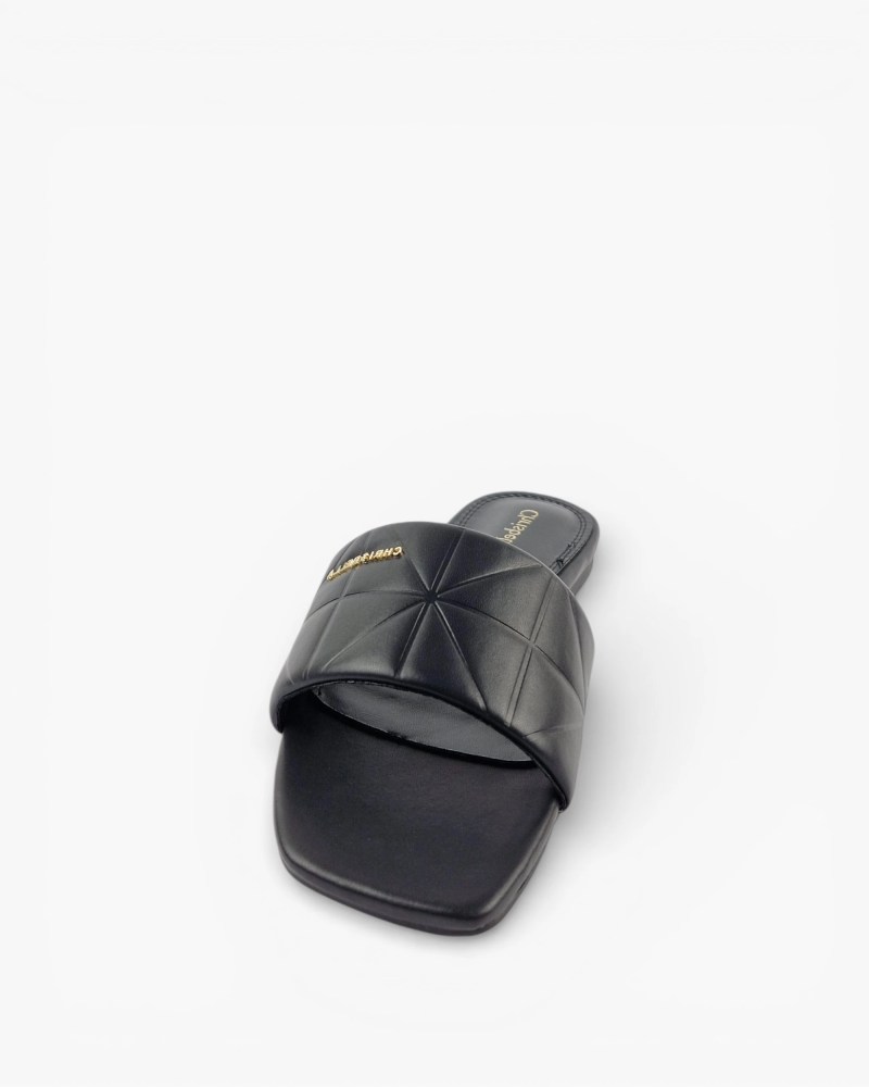 Alternative view of Black Quilted Slide Sandals – Chic, Modern & Comfort-Focused
