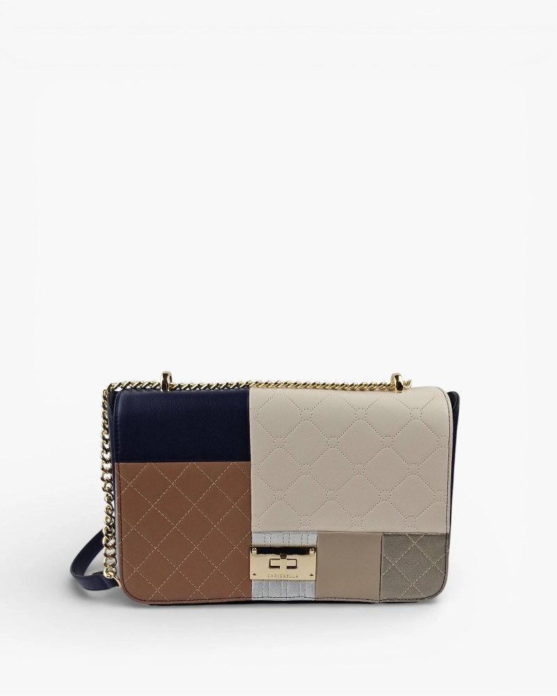 Alternative view of Elegant Patchwork Flap Bag - Quilted Panels