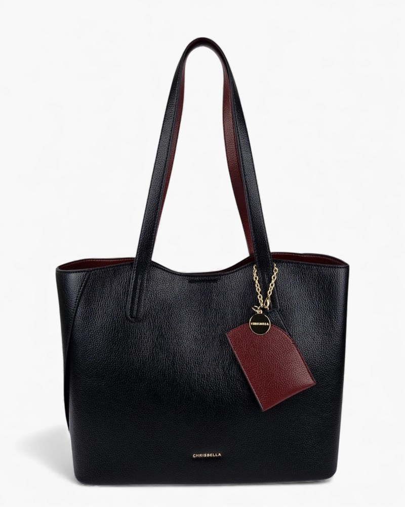 Alternative view of Two-Tone Large Tote Bag With Charm Accessory